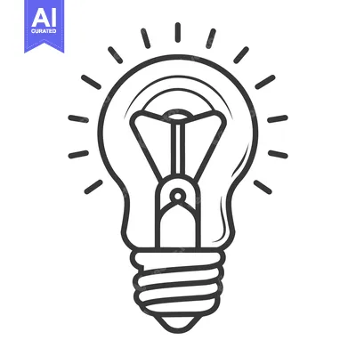 Aset premium populer: An illustrated lightbulb radiating light with stylized design elements