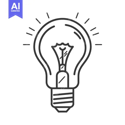 Premium design asset: A simplistic image of an illuminated light bulb design