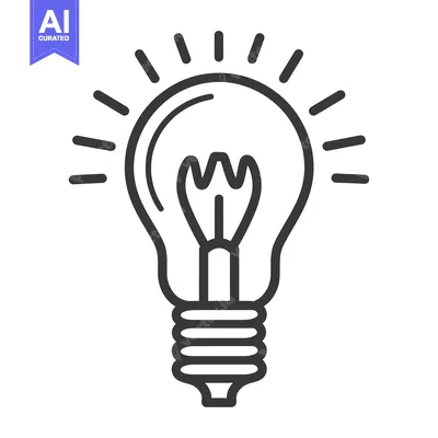 Aset premium populer: A glowing lightbulb with rays representing a bright idea