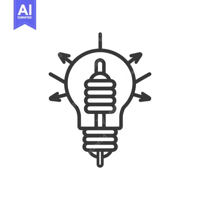 Aset desain premium: Lightbulb with Arrows Emanating from It