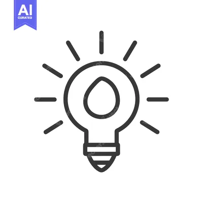 Aset desain premium: Light Bulb with a Water Drop Inside Representing an Idea