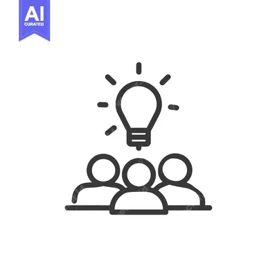 Aset premium populer: Collaborative Idea Generation: Teamwork with Lightbulb Symbol Above
