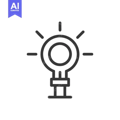 Aset premium populer: Minimalist Light Bulb Icon: Idea Generation and Innovation Symbol