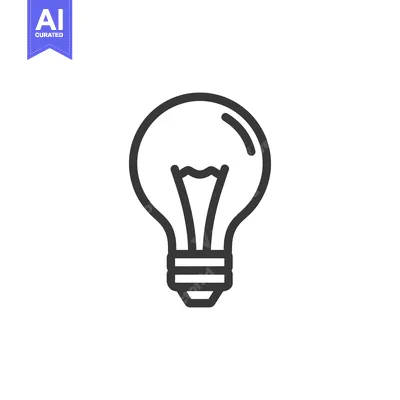 Aset premium populer: Minimalist Light Bulb Icon: Idea, Innovation, and Energy Symbol