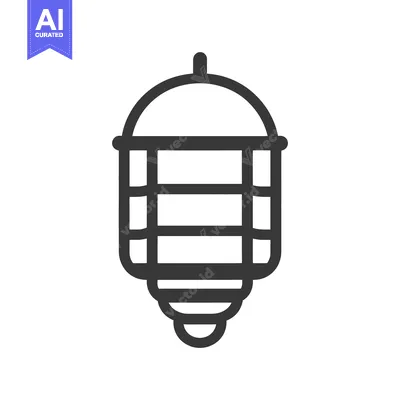 Aset desain premium: A Black And White Geometric Lamp Hanging From Above