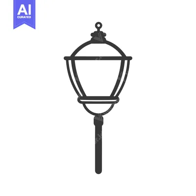 Premium design asset: An isolated artistic illustration of a stylized street lamp