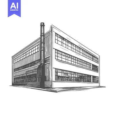 Popular premium asset: A detailed architectural drawing of a large industrial building