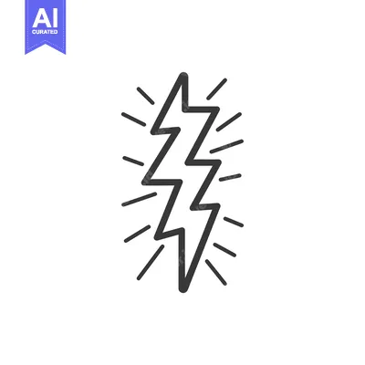 Aset desain premium: Lightning bolt with radiating lines