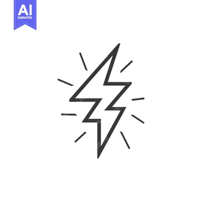 Aset desain premium: Lightning Bolt with Radiating Lines Icon