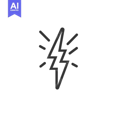 Aset premium populer: Lightning Bolt with Rays Icon Illustration