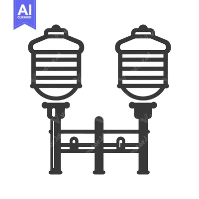 Aset premium populer: Two illustrative connected containers suspended by a supporting struct