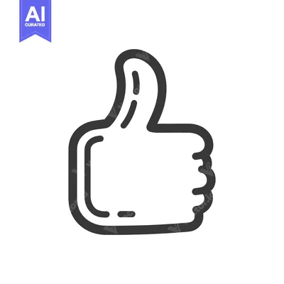 Popular premium asset: A simple line drawing of a raised thumbs up gesture