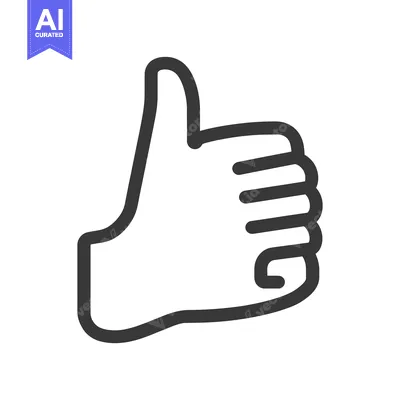 Popular premium asset: A black line illustration of a human hand with its thumb raised
