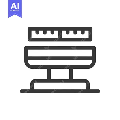 Aset desain premium: Minimalist Icon of a Balance Scale with Precise Measurement Markings