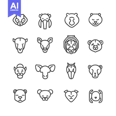 Popular premium asset: Line Art Animal Icons Set
