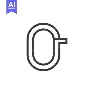 Aset premium populer: Line art depiction of a stylized letter "O"