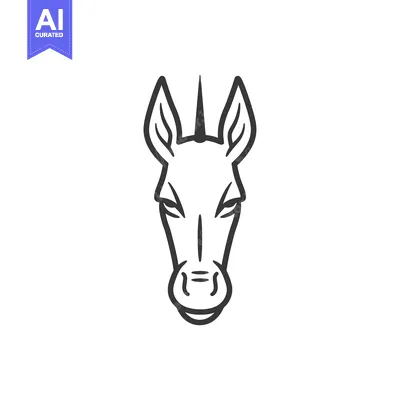 Aset premium populer: Line art drawing of a donkey's head