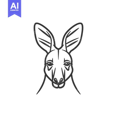 Aset premium populer: Line art drawing of a kangaroo's face