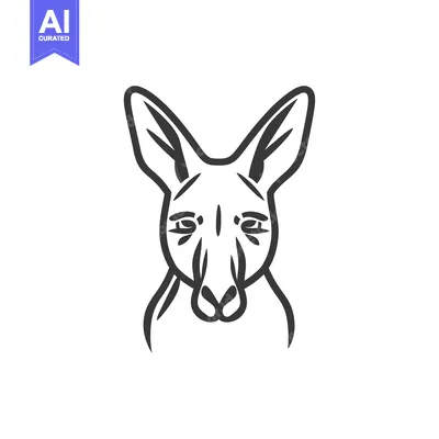Aset premium populer: Line art drawing of a kangaroo's head