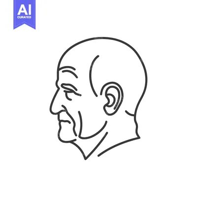 Popular premium asset: Line art drawing of a man's head in profile