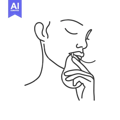 Popular premium asset: Line Art Drawing of a Woman Holding a Pear