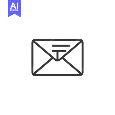 Aset premium populer: Line art icon depicting a closed envelope with a flap