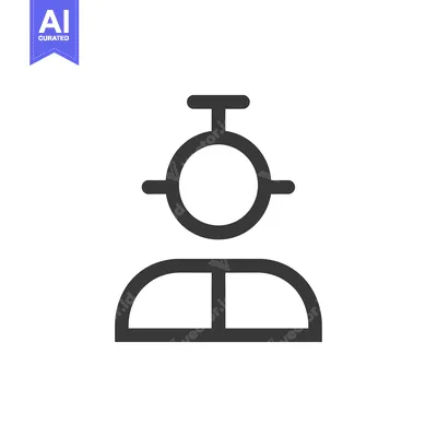 Popular premium asset: Line art icon depicting a human with a target symbol on its head