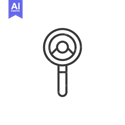 Aset desain premium: Line art icon depicting a magnifying glass