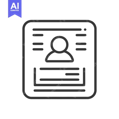 Aset premium populer: Line Art Icon Depicting a Profile Card With a Person Symbol