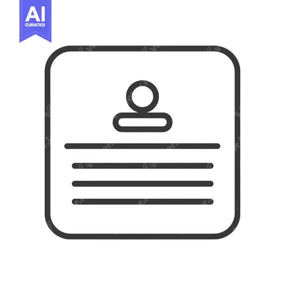 Popular premium asset: Line art icon depicting a profile with lines of text beneath