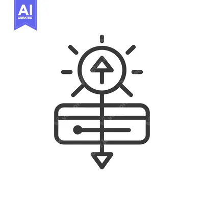 Aset desain premium: Line art icon depicting data upload and download