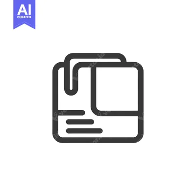 Aset desain premium: Line Art Icon of a Closed Cardboard Box