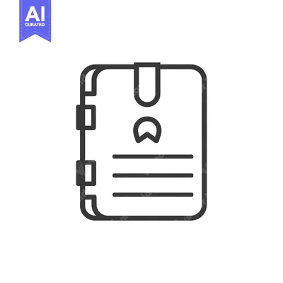 Popular premium asset: Line art icon of a closed notebook with a bookmark