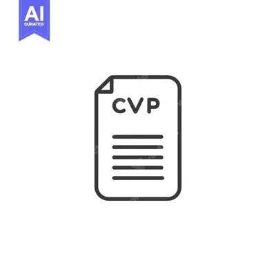 Aset desain premium: Line Art Icon of a Document Labeled "CVP"