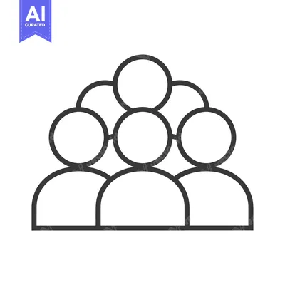 Aset premium populer: Line art icon of a group of people