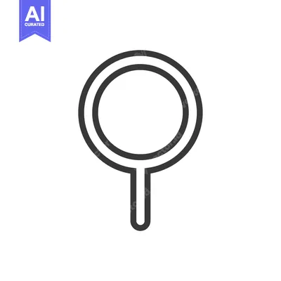 Aset premium populer: Line art icon of a magnifying glass with a handle