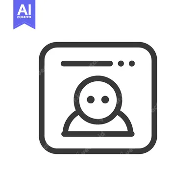 Aset desain premium: Line art icon of a person in a square frame