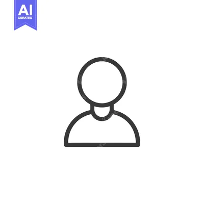 Line Art Icon of a Person's Head and Shoulders