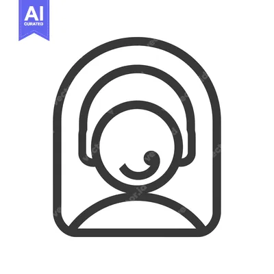 Aset premium populer: Line Art Icon of a Person Wearing a Headset with a Microphone