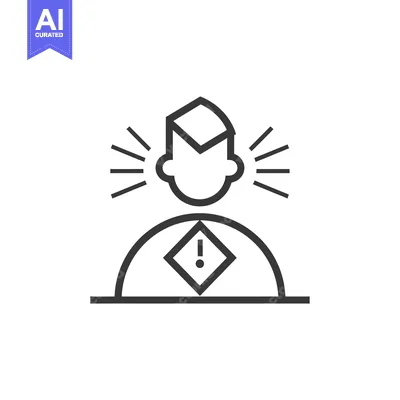 Aset premium populer: Line Art Icon of a Person with an Exclamation Mark in a Diamond
