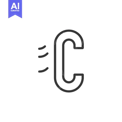 Premium design asset: Line Art Icon of a Phone Receiver with Signal Bars