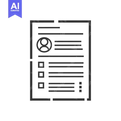 Premium design asset: Line Art Icon of a Profile on a Document