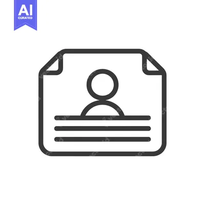 Aset premium populer: Line art icon of a profile with three lines below