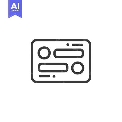 Aset premium populer: Line Art Icon of a Rectangular Object with Circles and Lines