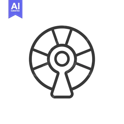 Popular premium asset: Line art icon of a round target with keyhole