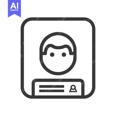 Aset premium populer: Line art icon of a user profile with a person's face and three lines