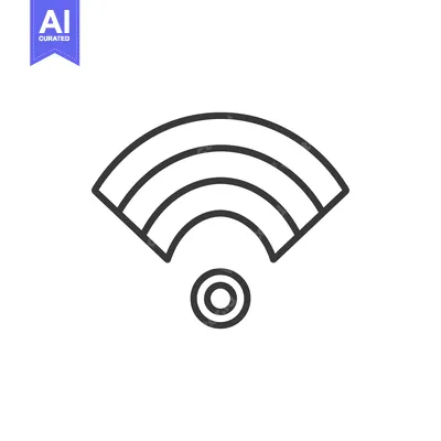 Aset desain premium: Line Art Icon of a Wifi Signal with a Target in the Center