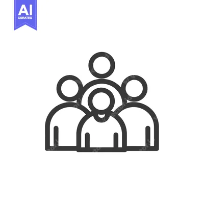 Popular premium asset: Line art icon of four people standing together