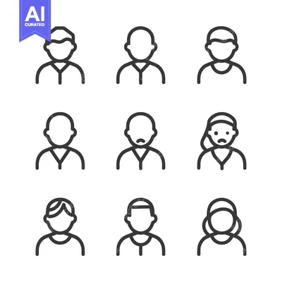 Popular premium asset: Line Art Icons Depicting Diverse Human Profiles