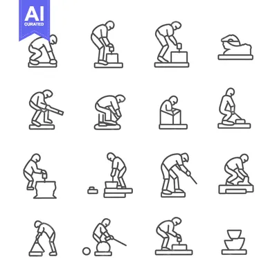 Premium design asset: Line Art Icons Depicting Various Sports Activities